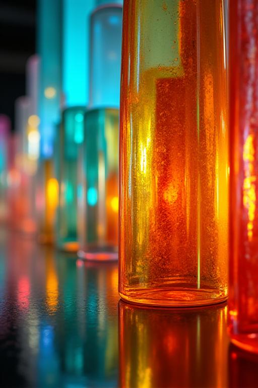 Абстрактная инсталляция из цветного стекла.