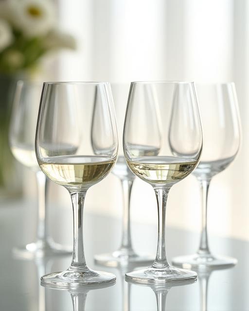 Изящные бокалы из тонкого стекла.